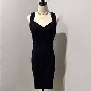 XOXO Black Sheath Mini Dress Sweetheart Neckline